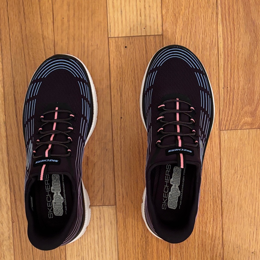 Skechers Women’s Slip Ins Black Athletic Sneakers